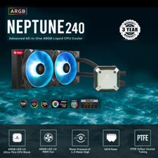 Antec Neptune 240 RGB Advanced Liquid CPU Cooler LED Fan PTFE Tubing 3Y Warranty