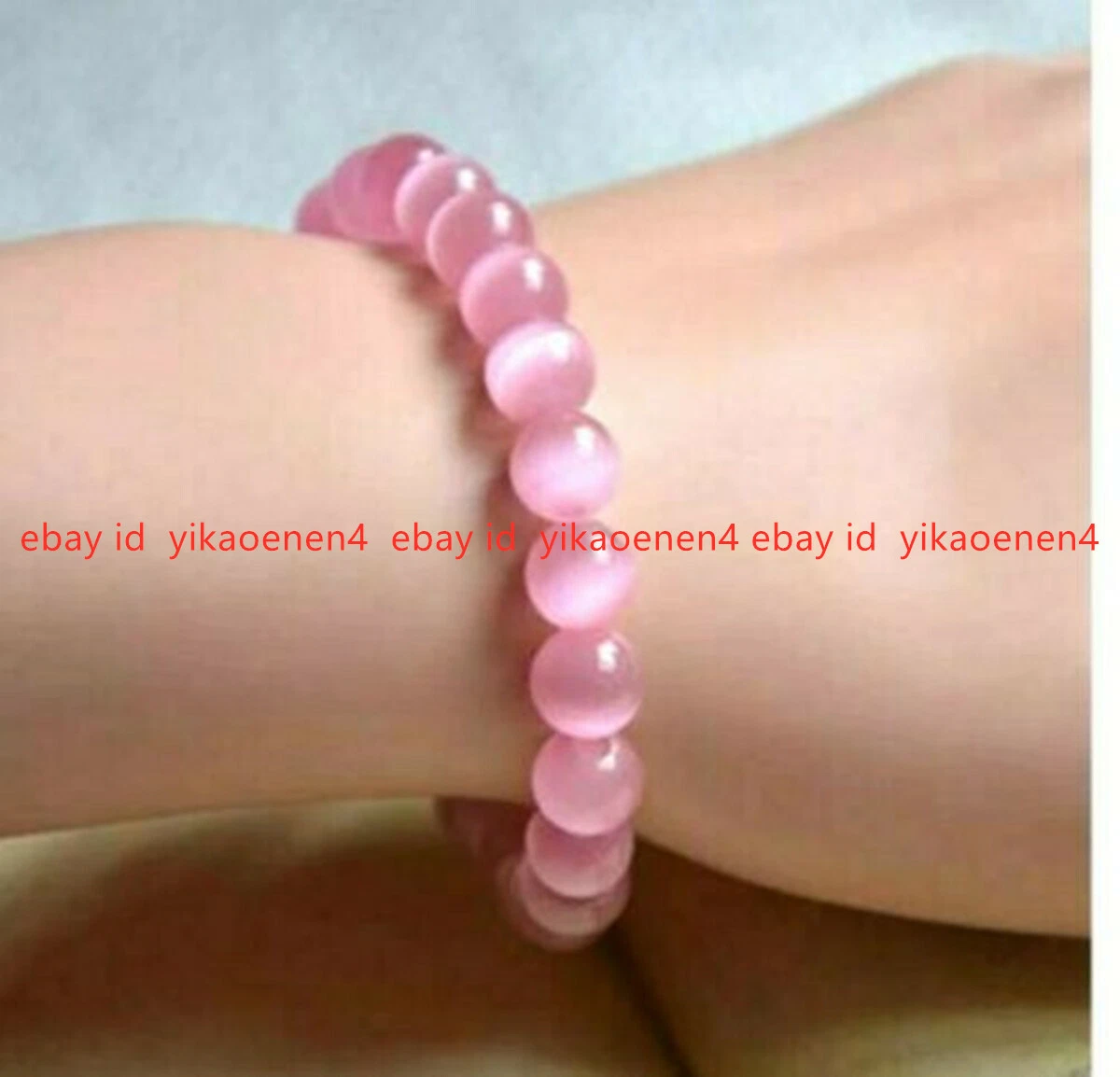 VALENTINO Graziosi bracciali elasticizzati 6 8 10 12 14 mm opale rosa occhio di gatto gemme rotonde perline 7 5"