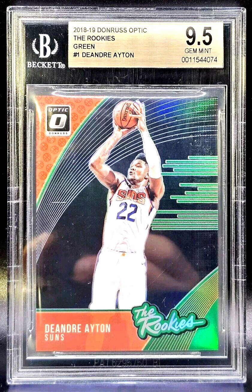 DEANDRE AYTON 18-19 DONRUSS OPTIC THE ROOKIES GREEN PRIZM ROOKIE RC 1/5 1ST 1/1