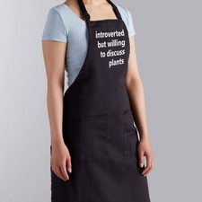Introverted But Willing To Discuss Plants Apron Full-Length Gift Funny Gardening