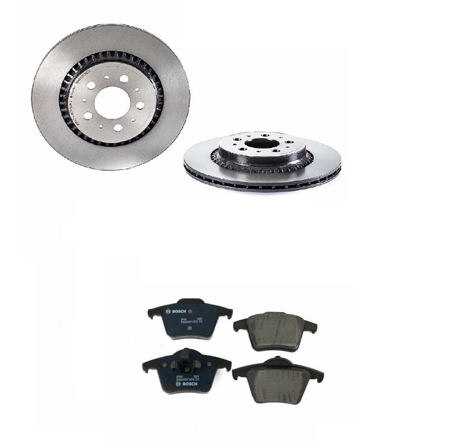 2 brembo REAR Brakes Disc Rotor Bosch Brake Pad Set Kit for Volvo 2003