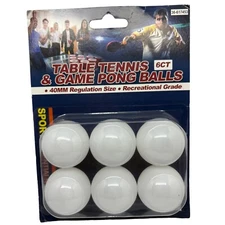 Table Tennis & Game Ping Pong Balls 6 Count 40mm Regulation Size Recreational