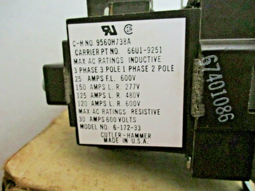 TRANSICOLD PORTADOR~66-U-1-9251 RELÉ~Modelo 6-172-33~NUEVO EN CAJA - Imagen 4 de 4