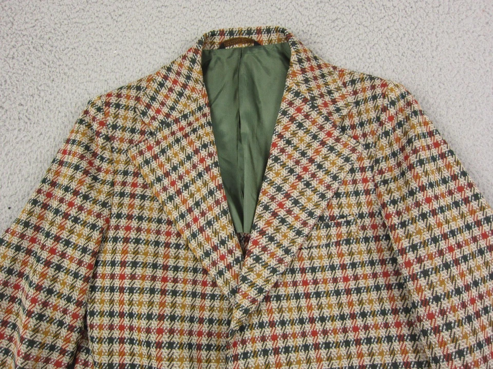Blazer Lee Wald True Vintage Para Hombres 36 Marrón Tweed Poli Chaqueta Mod Años 60 70 Discoteca Foto 2 de 4