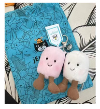 Plush Cotton Cat Candy Two Tone Cute Soft Two Tone Keychain Bag