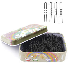200Pcs U Shaped Hair Pins Black in Cute Case, 2.4 2 Inch Hairpins