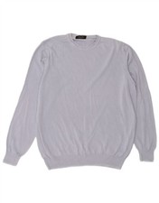 Maglione maglione girocollo uomo Zara grande blu cotone CQ10