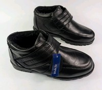 Chums Black Leather Fleece Lined Riptape Fastening Boots Uk 6 Eu 40 New