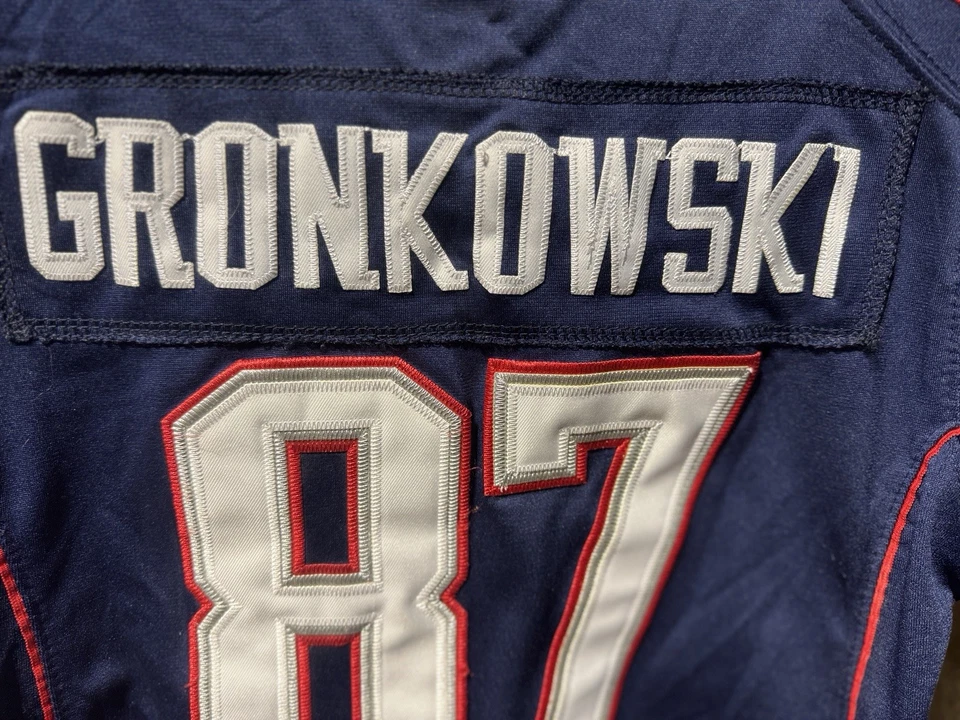 Parche bordado Nike On Field Patriots Home mediana juvenil camiseta Rob Gronkowski Foto 2 de 4
