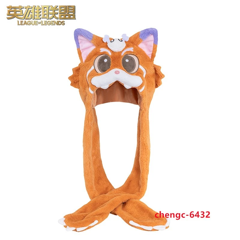 Sombrero de peluche de invierno League of Legends Gnar The Missing Link Blitzcrank tocado LOL Foto 2 de 4