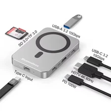 USB Hub with PD Charging NVME M2 SSD Enclosure Type C 8 in1 Hubs Docking Station