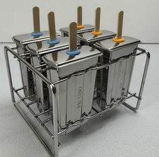 6pcs DIY Ice Cream Makers Stainless Steel Popsicle Mold Kit Stick Holder Home