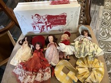 Vintage Lot of 5 1940s Nancy Ann Storybook Bisque Dolls Fancy Dresses 3 Blink