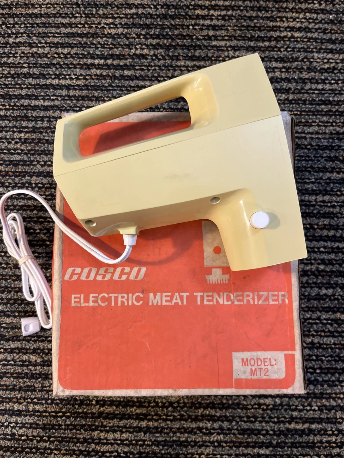 Vintage COSCO ELECTRIC MEAT TENDERIZER w/Original Box Model MT2- Not Complete