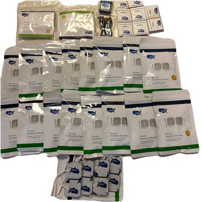 Lot 16 EMSI Electrode Pad Packs 8 Pads Each + Leads Battery Wipes Sealed
