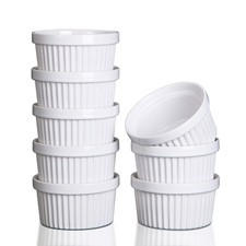 8 oz Ceramic Ramekins Set of 8 Oven Safe Baking Bowls for Creme Brulee Souffle