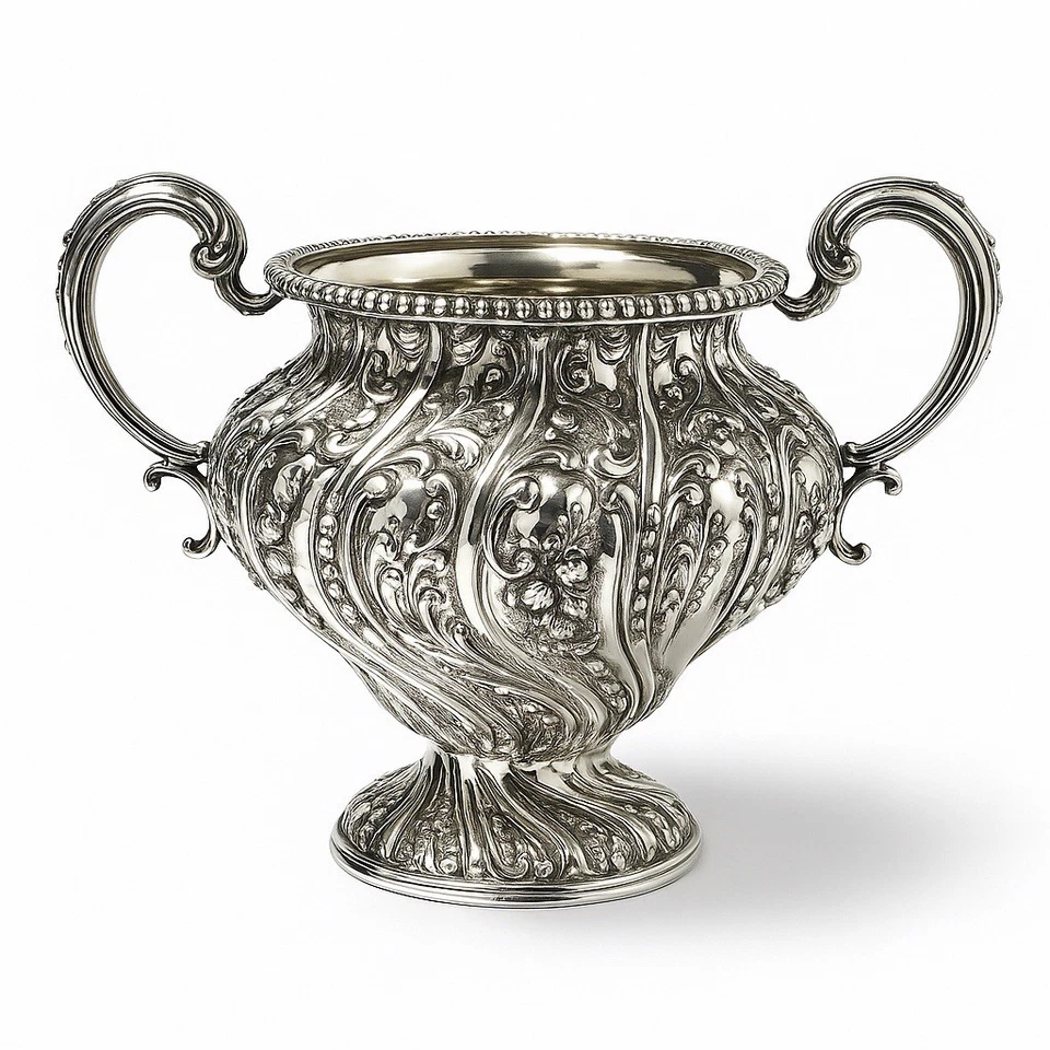 Antique Victorian Heavy Silver plate Rococo Repousse 4 Pc Coffee/tea Set E&Co - Image 4 of 4