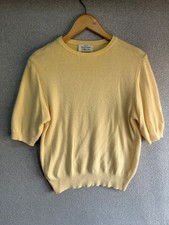 VTG United Colors Of Benetton Sweater Womens Small Beige Knit Wool Quiet Luxury