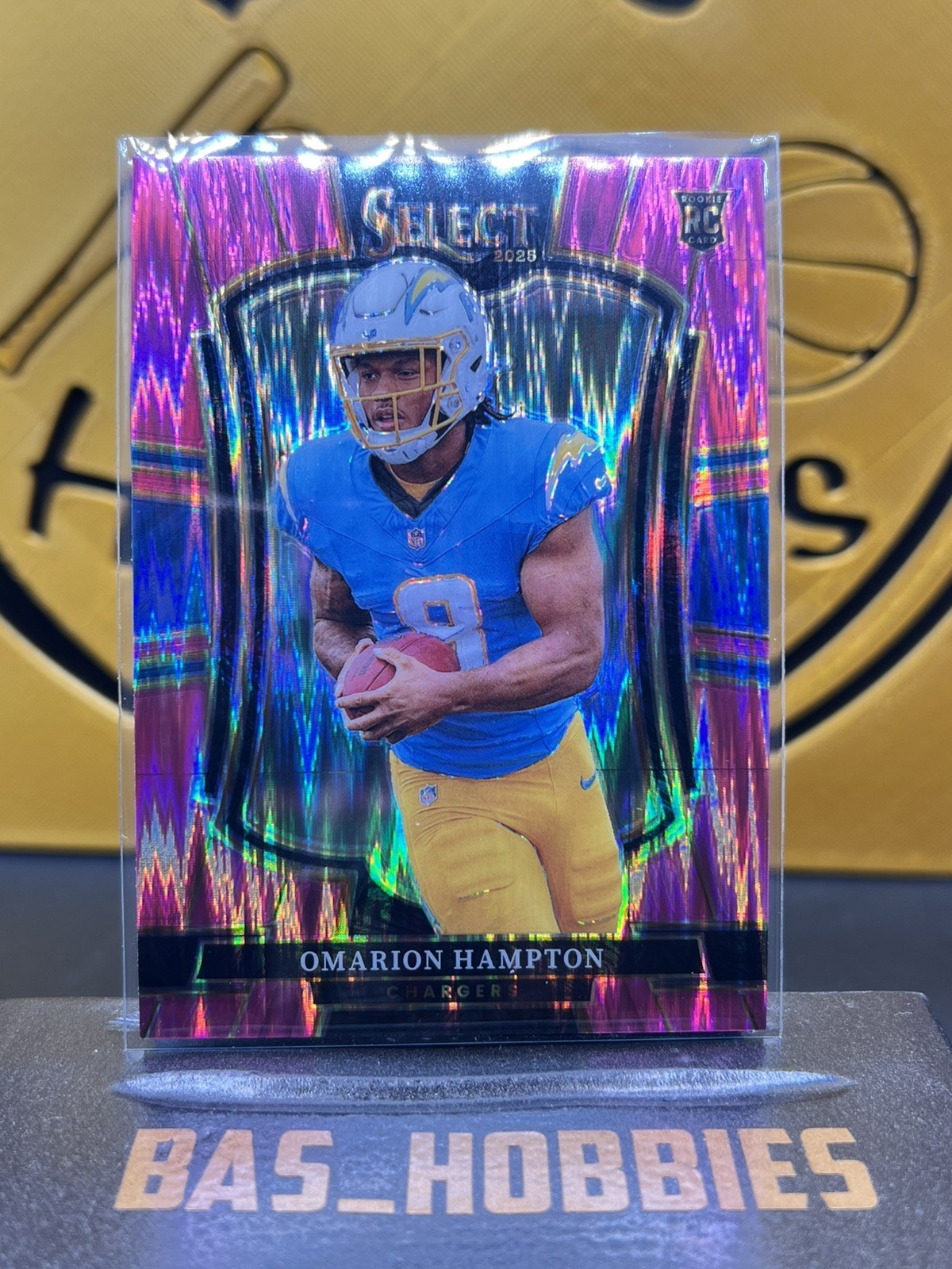 2025 Panini Select - Premier Level Omarion Hampton #102 Pink Shock Prizm (RC)