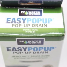 PF WaterWorks EasyPOPUP Pop-Up Drain, Easy Install/Remove Stopper With Overflow