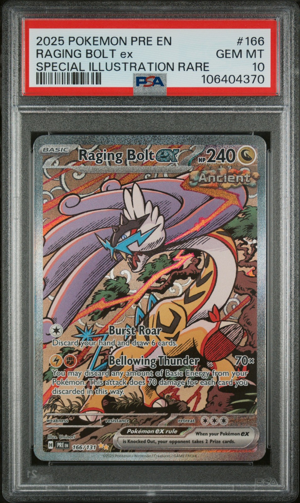 Raging Bolt EX 166/131 PSA 10 Special Illustration Rare Pokemon