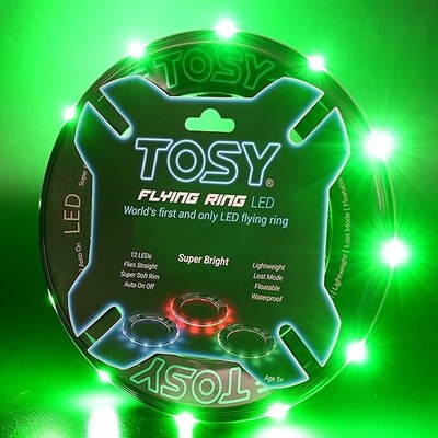 TOSY Flying Ring - 12 LEDs Bright Auto Light Up Safe Waterproof Lightweight