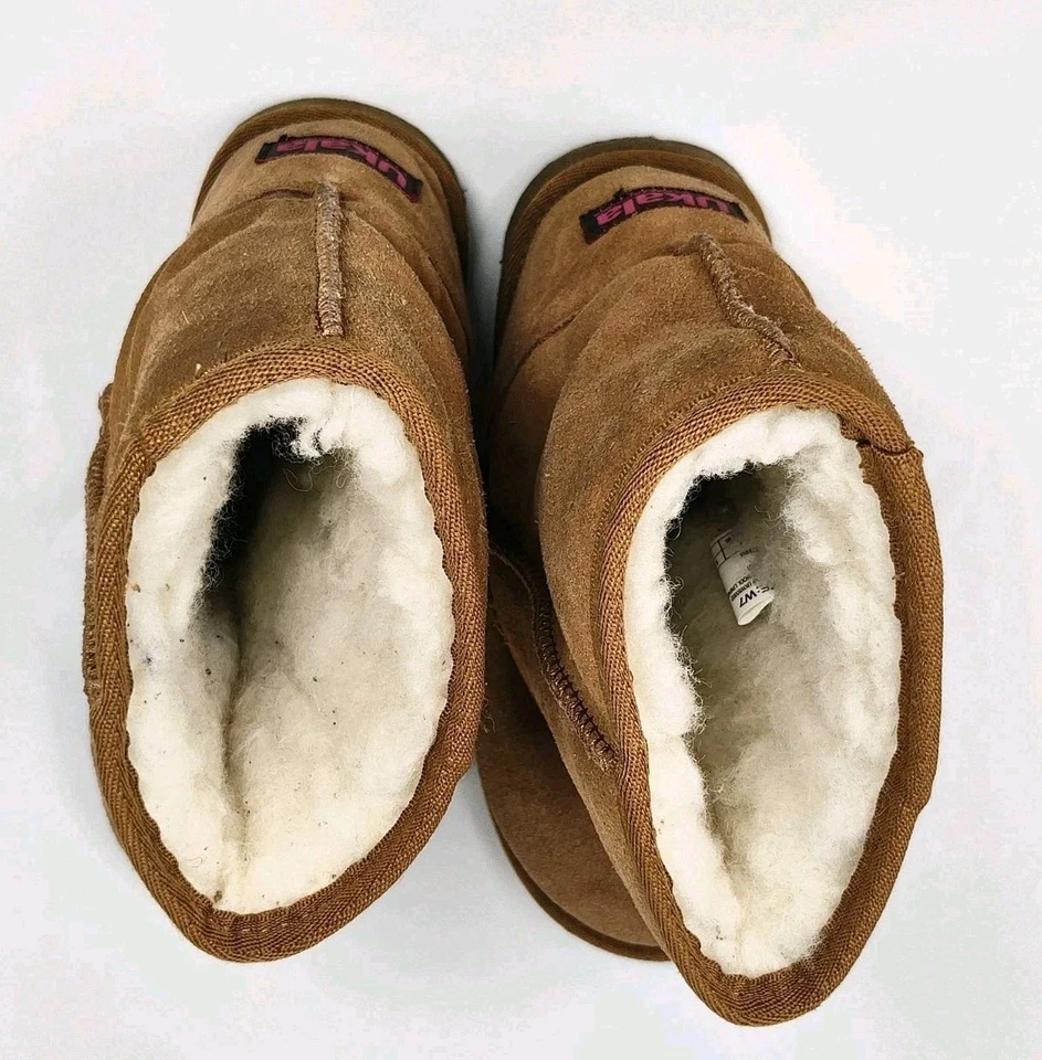 Ukala Australian Suede Leather Boots Sz W7 Womens Merino Wool Lined Brown - Image 4 of 4