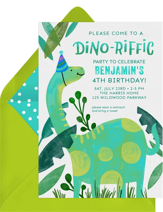 Digital Dinosaur Birthday Party Invitation Personalized Texts 6 - Image 4 of 4