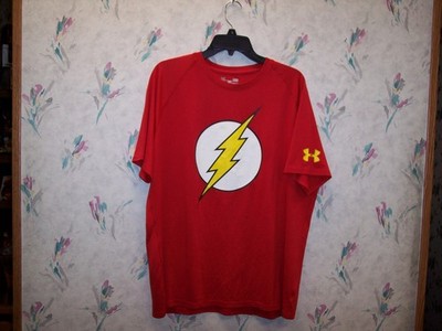 THE FLASH UNDER ARMOUR ALTER EGO DC COMICS HEAT GEAR MENS LOOSE SHIRT SIZE LARGE