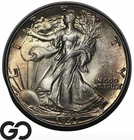 1947-D Walking Liberty Half Dollar, Gem+, Denver Issue, Nice Tone