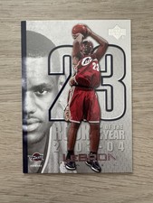 Lebron James Upper Deck 2004-05 Rookie of the Year Card #LJ14 Lakers Cavs. rookie card picture