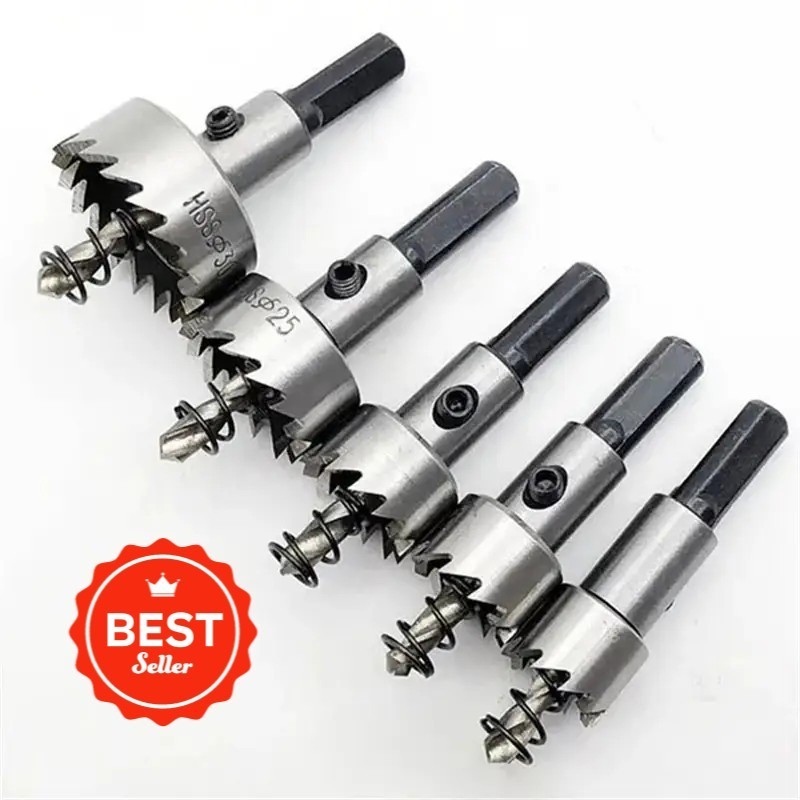 Carbide Tip Hole Saw Set 10 Piece TCT Cutters For Steel Metal Drilling Jobs