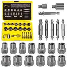 Topec 2-IN-1 Bolt & Screw Extractor Kit, 21PCS Easy Out Bolt Extractor Socket...
