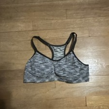 Gray Black Racerback Pullover Wireless Sports Bra Women Solid Activewear