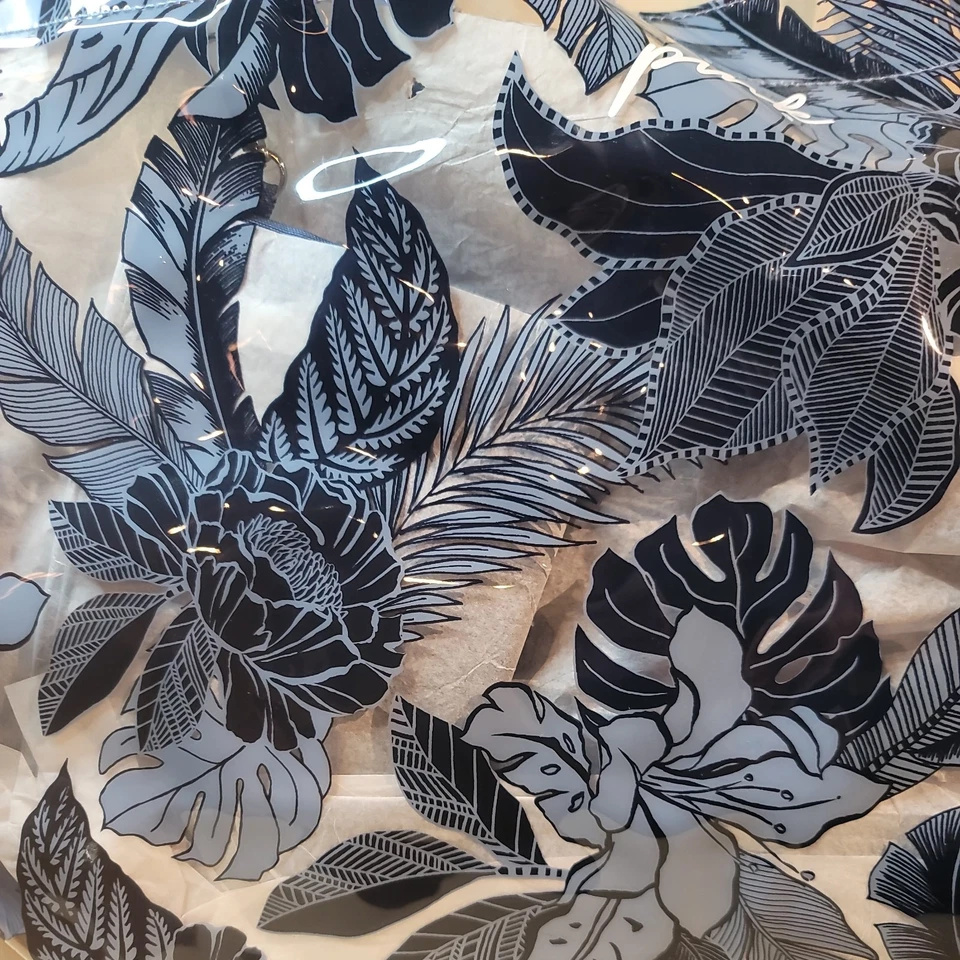 NOVA Bolsa Tote de Praia Victoria's Secret Rosa Transparente Azul Tropical Floral Natação - Imagem 2 de 4