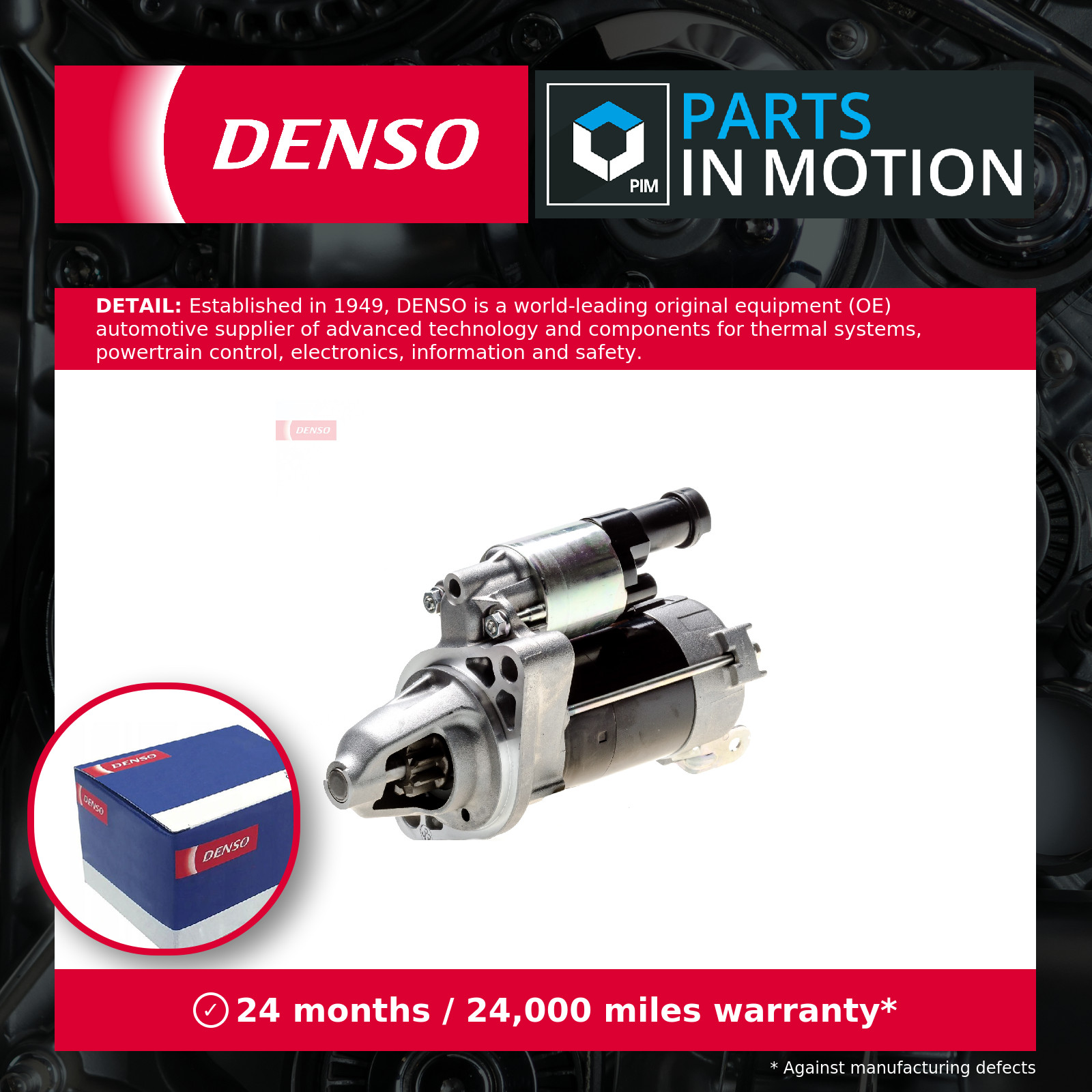 Starter Motor fits HONDA FR-V BE3 2.0 2005 on K20A9 Denso 31200PNEG01 DSDH6 New