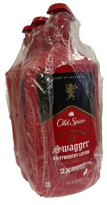 Old Spice Body Lotion Swagger Cedarwood, 16 oz, X 3 Lightweight Moisturizer