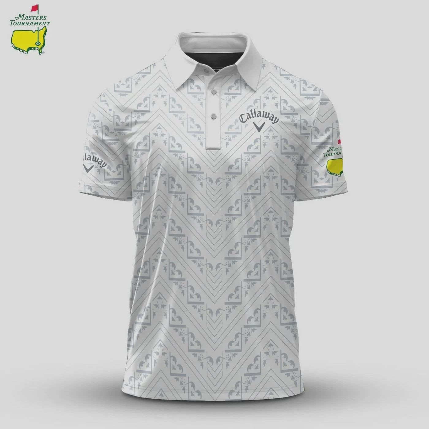 Polo White Pattern Aop Performance Shirt Men