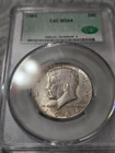 2 Coins 1964 Kennedy Half Dollar CAC MS64 and 1 Ungraded UNC
