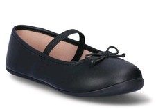 Wonder Nation Little Girls Black Ballet Flats - Memory Foam - Bow Accent Size 9