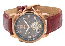 Lindberg & Sons Herrenuhr Armbanduhr Automatikuhr Datum Lederuhrband