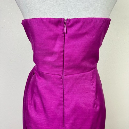 Maniju Neu mit Etikett Damen L Sabina Magenta Lila trägerlos drapiert Mini Brautjungfernkleid - Bild 7 von 13