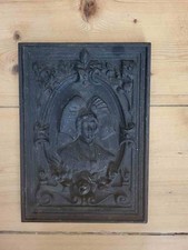 alte Ofenplatte von DE Dietrich f&uuml;r Kamin Kachelofen mit Ornament Jugendstil
