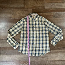 The Normal Brand Men's Size M Plaid Button Shirt Blue Yellow Long Sleeve #8915