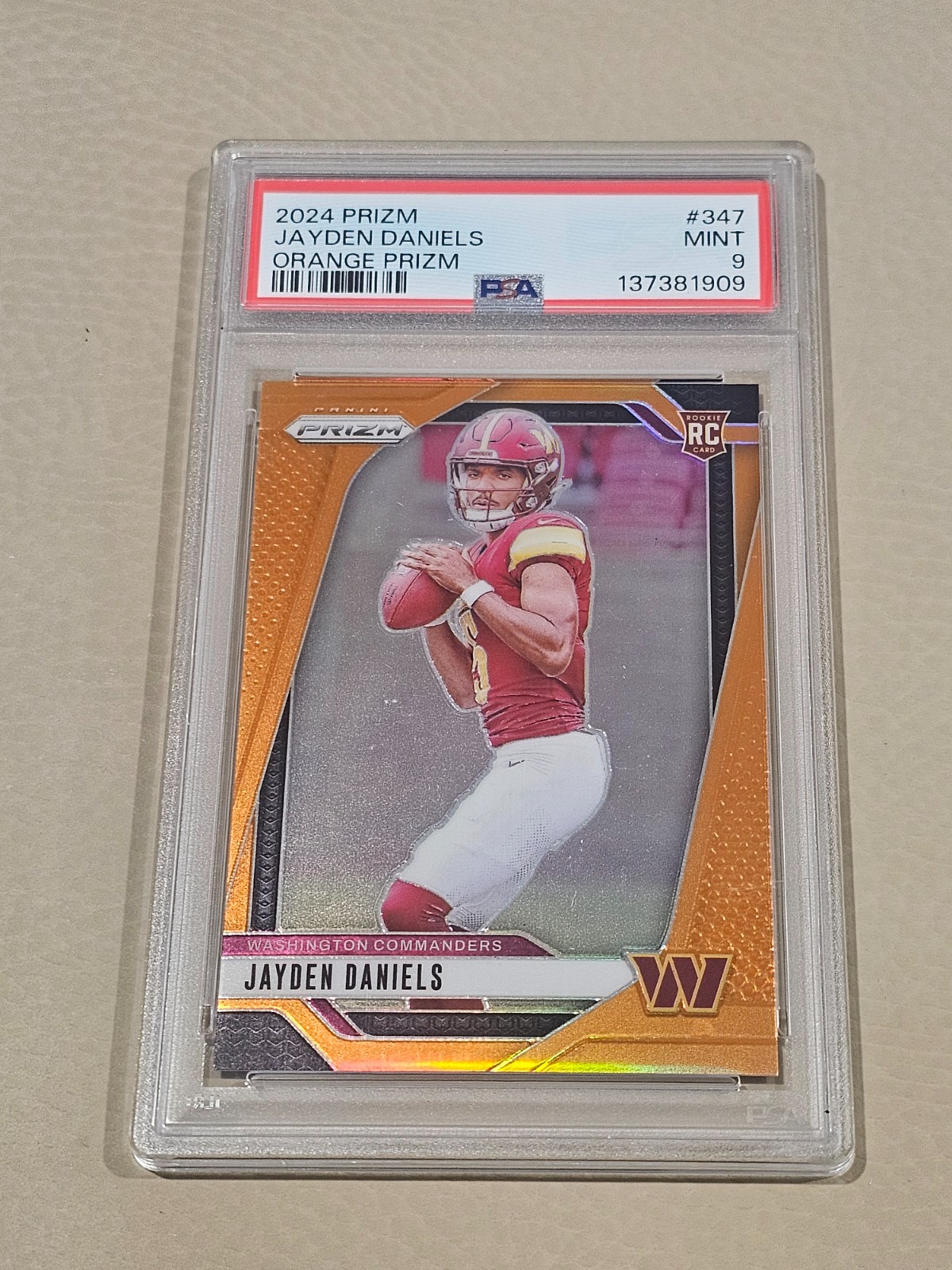2024 Panini Prizm Jayden Daniels Orange Prizm PSA 9
