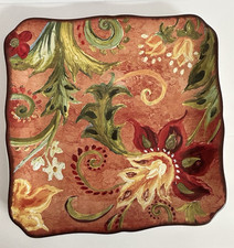 Certified  International Tre Sorelle Studios  Square Plate flower