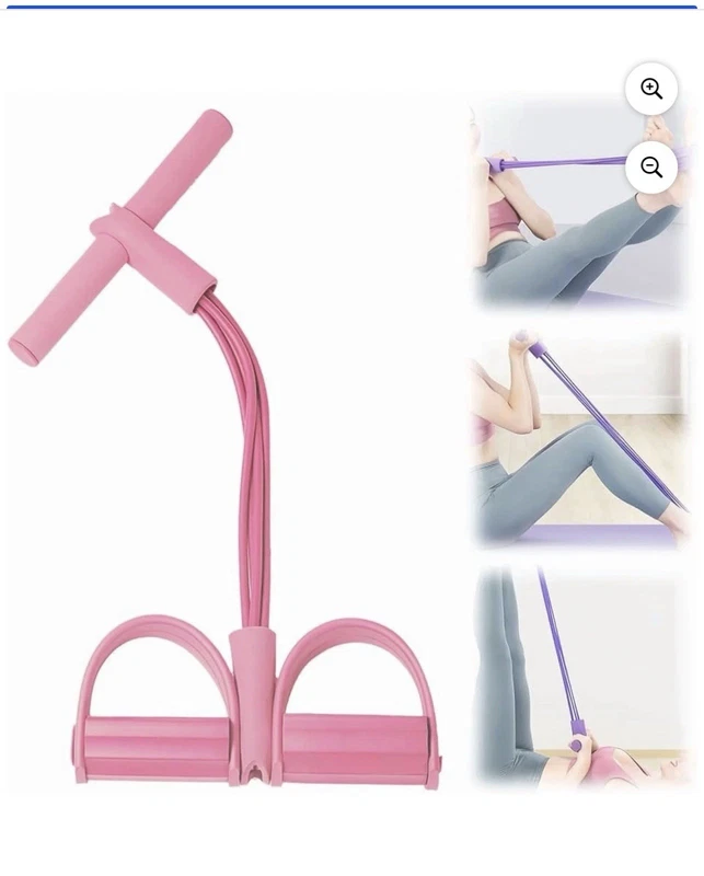 4 Tube Pink Fitness Resistance Bands