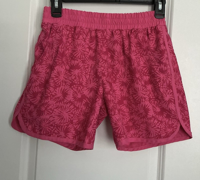 COLUMBIA SPORTSWEAR-L(14-16) Girl’s Shorts-Pink-Star-Burst-Elastic Waist-Pockets