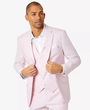  360 NEW TOMMY HILFIGER Mens 44S Light Pink Cotton Blazer Sport Coat Suit Jacket