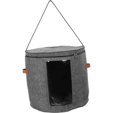 Round Hat Storage Organizer with Transparent Panel Portable Hat Carrier Case